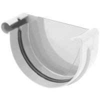 Заглушка ринви ліва 125 мм Біла BRYZA